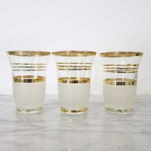 Vintage Gold Detail Shot Glasses, Set of 3